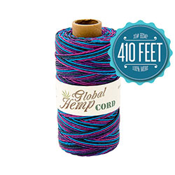 Nightclub Variegated 20# Polished Hemp Twine - 1 mm Diameter - 410 ft Spool