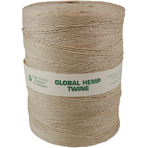 Global Hemp Natural 20# Test Waxed Hemp Twine - 1 Kilo - 1 mm diameter,  4050 ft spool
