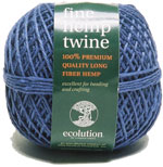 Ecolution Blue Fine Hemp Yarn - .8 mm, 200 ft ball