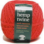 Ecolution Red Fine Hemp Yarn - .8 mm, 200 ft ball