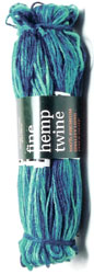 Ecolution Rainbow Blue Fine Hemp Yarn - .8 mm, 30 ft skein